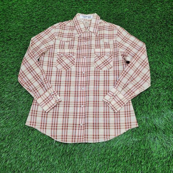 Vintage DEECEE Brand Shirt Women Medium 19x27 Pearl-Snap USA - Picture 1 of 12